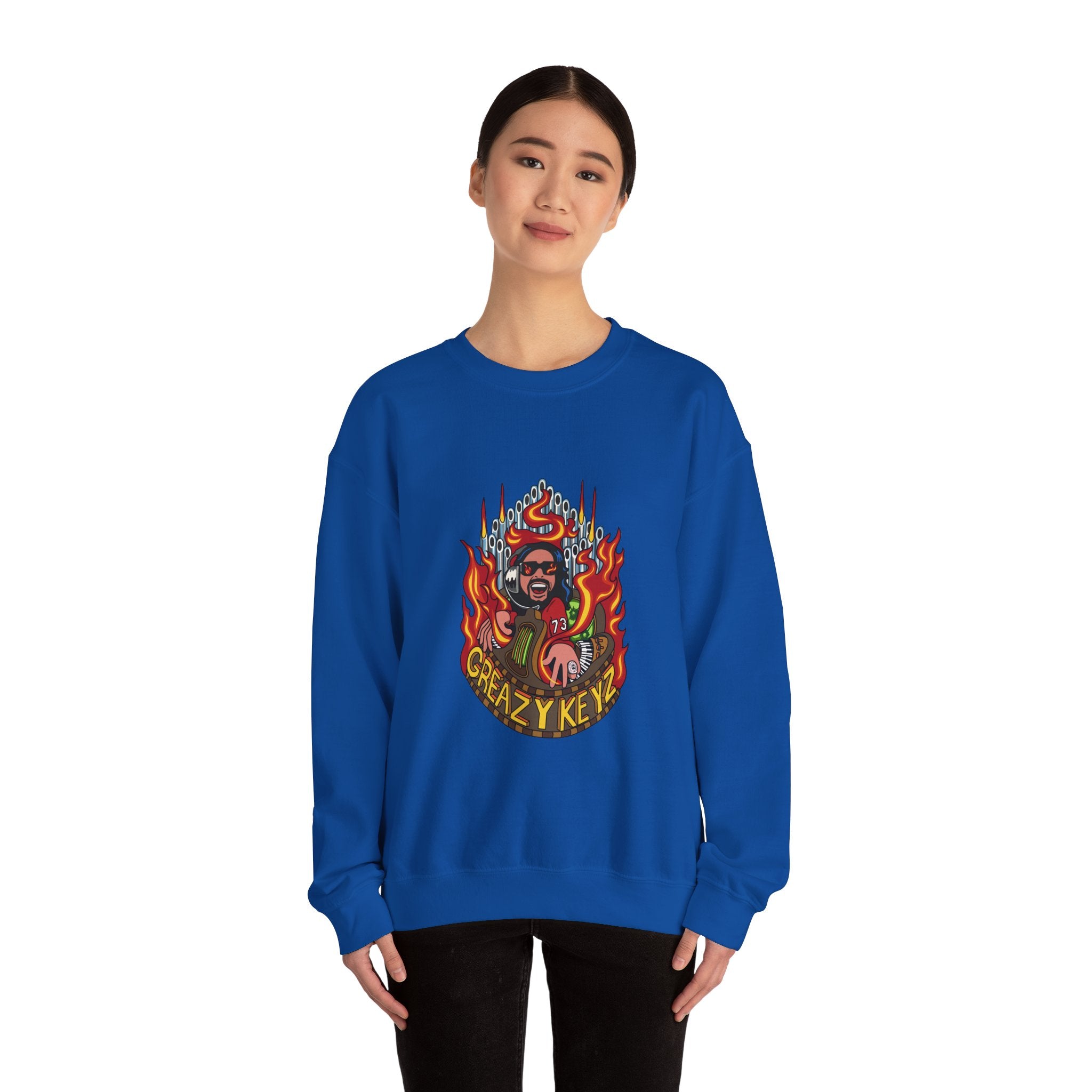 Buzz Gibson design Greazy Keyz Unisex Heavy Blend™ Crewneck