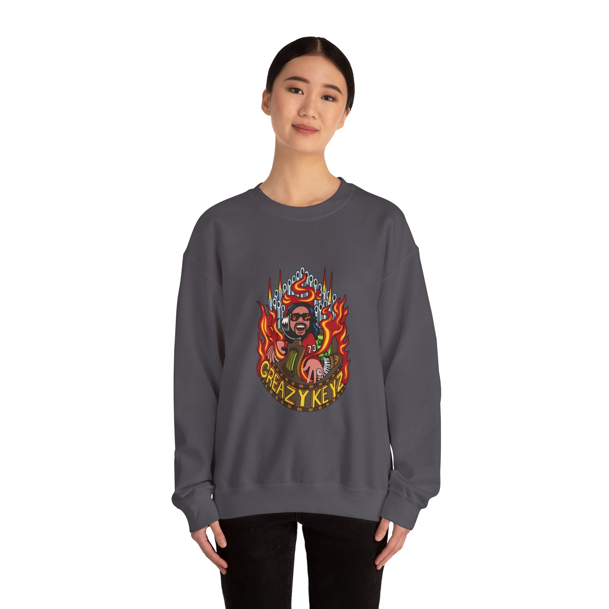 Buzz Gibson design Greazy Keyz Unisex Heavy Blend™ Crewneck